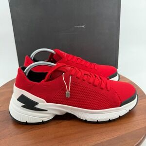 Neil Barrett Red Knit Lightning Bolt Sneakers 091C26F1 Mens‎ Size EU 41/US 8 NEW